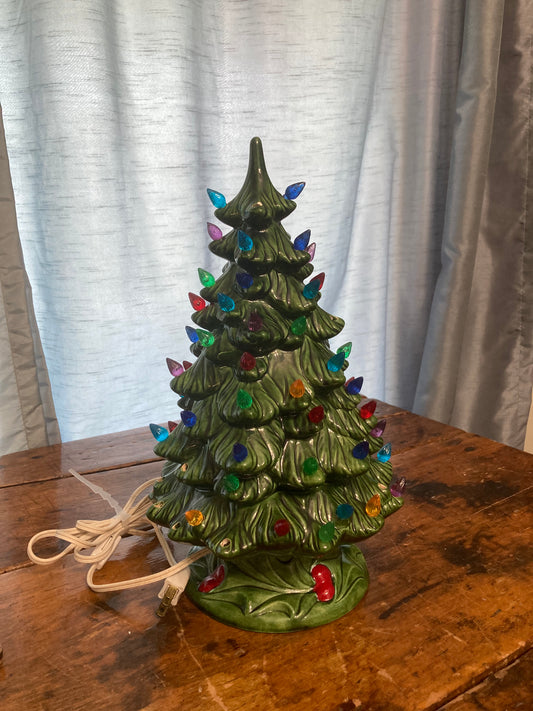 Ceramic Lighted Christmas Tree w/Stand