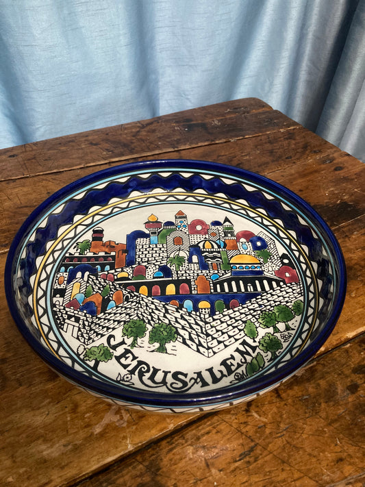 Vintage Hand painted “Jerusalem” Platter