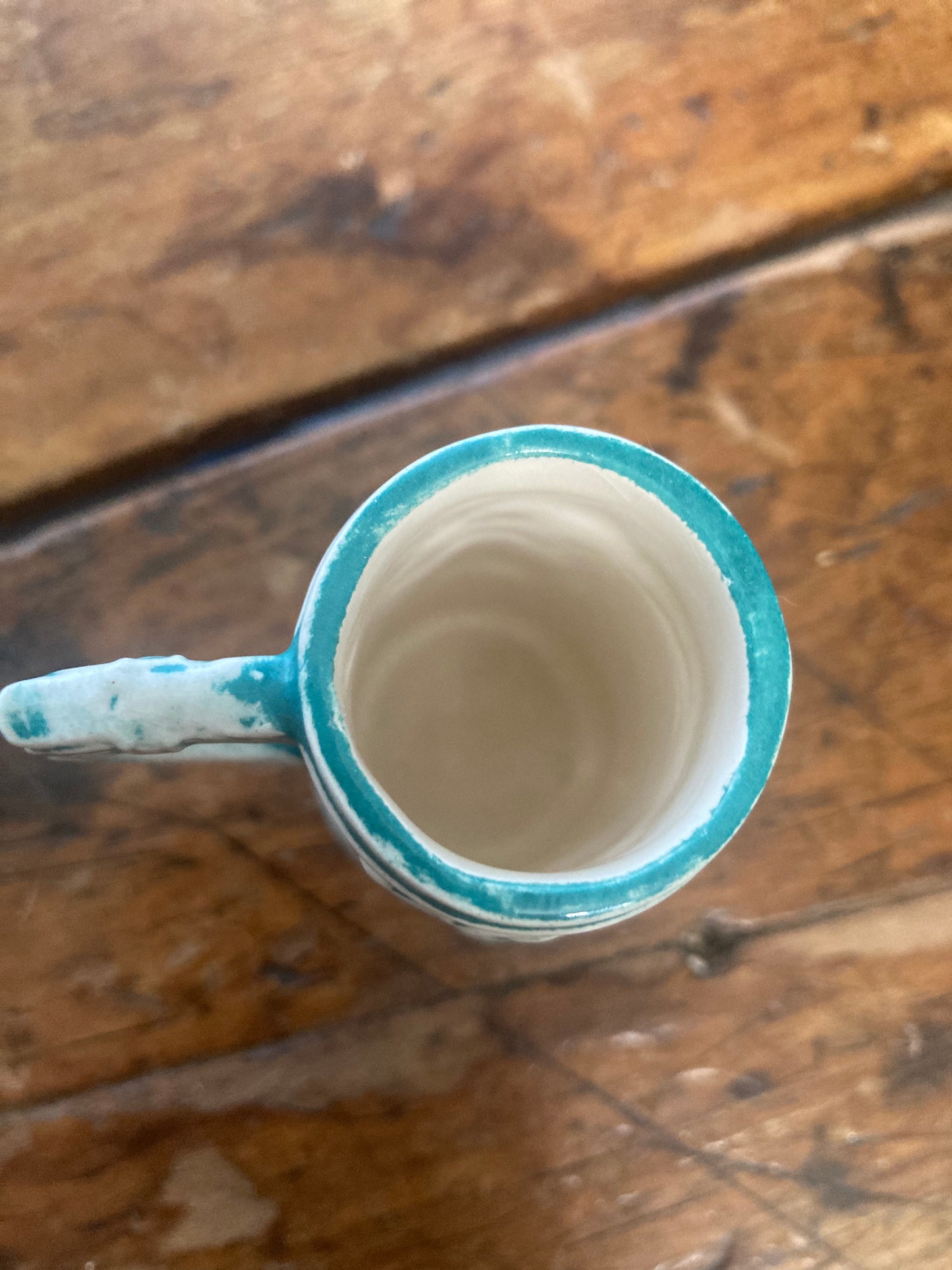 1970s Mini Beer Stein-Green/Ivory