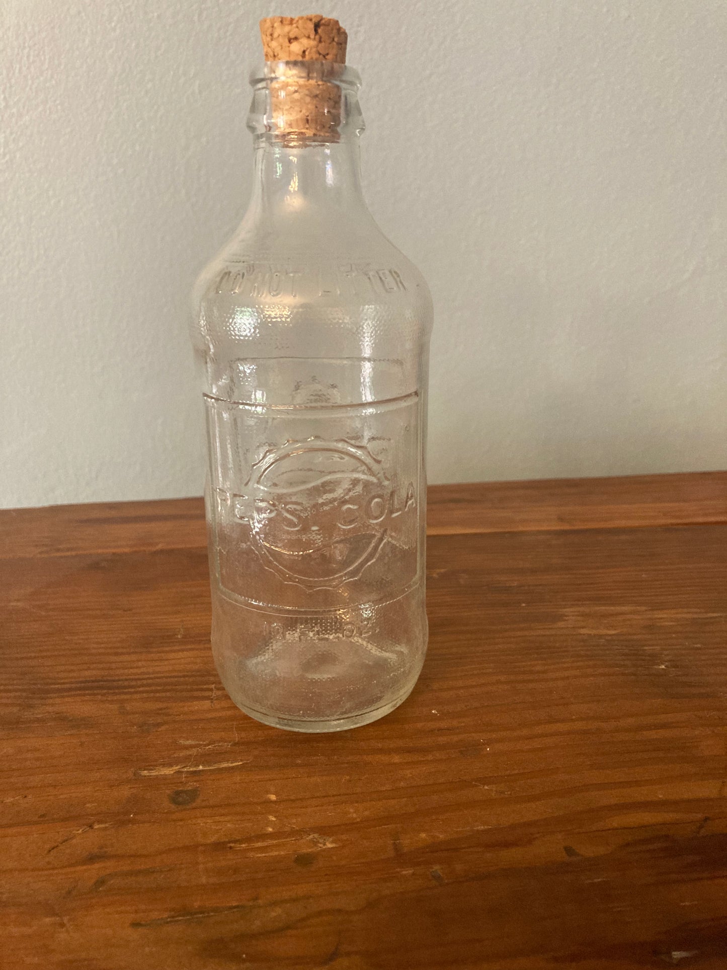 Pepsi Bottle-clear glass embossed