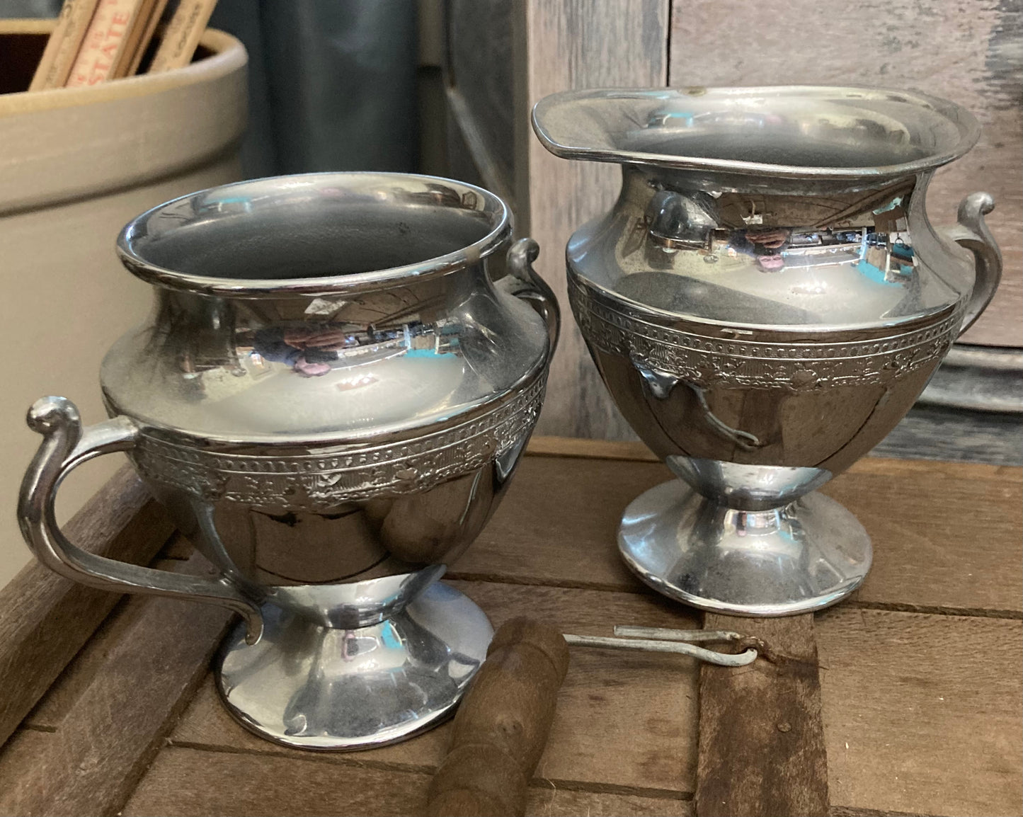 Chromium Creamer/Sugar Set