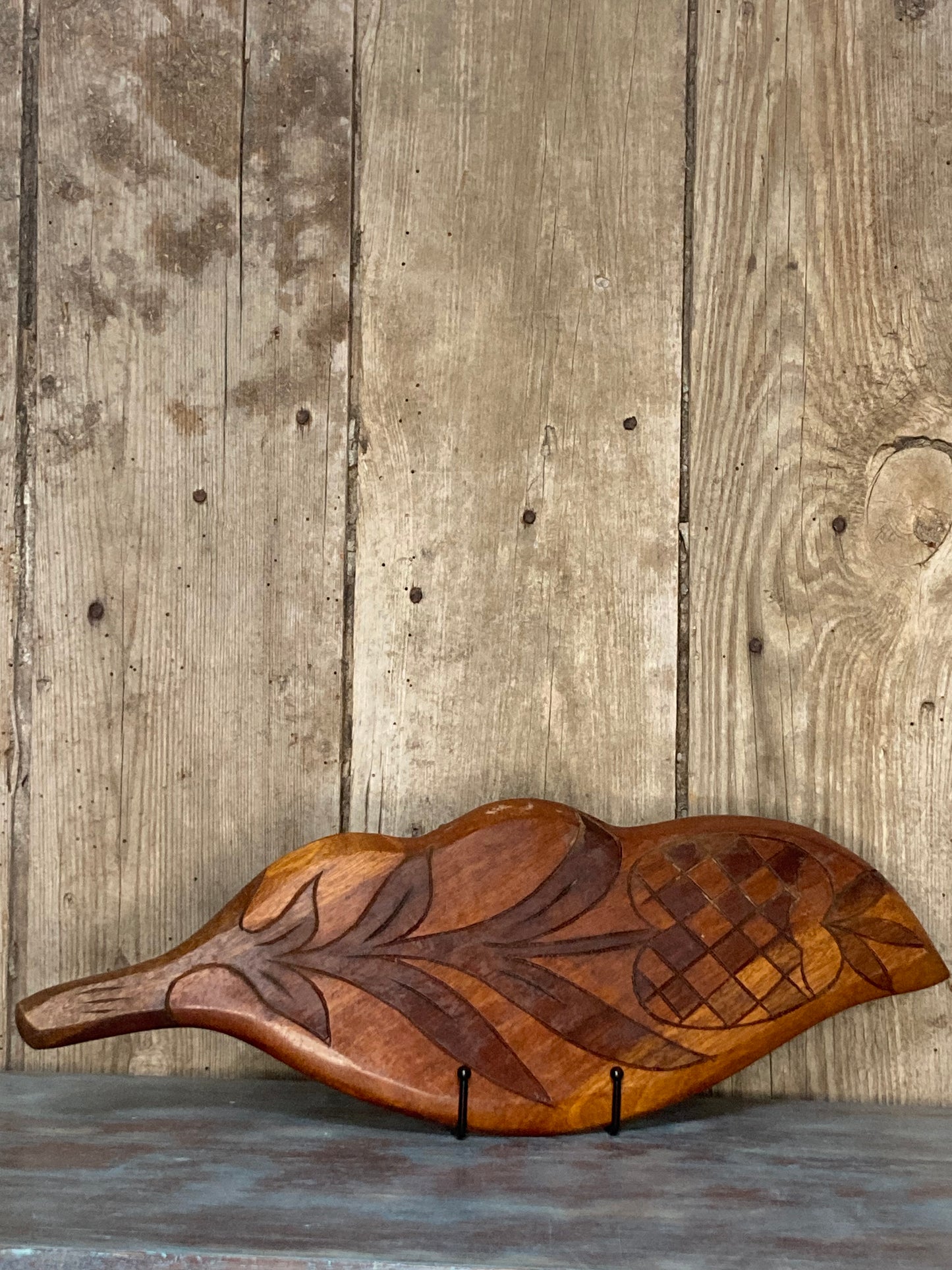 Hand carved Wooden leaf tray