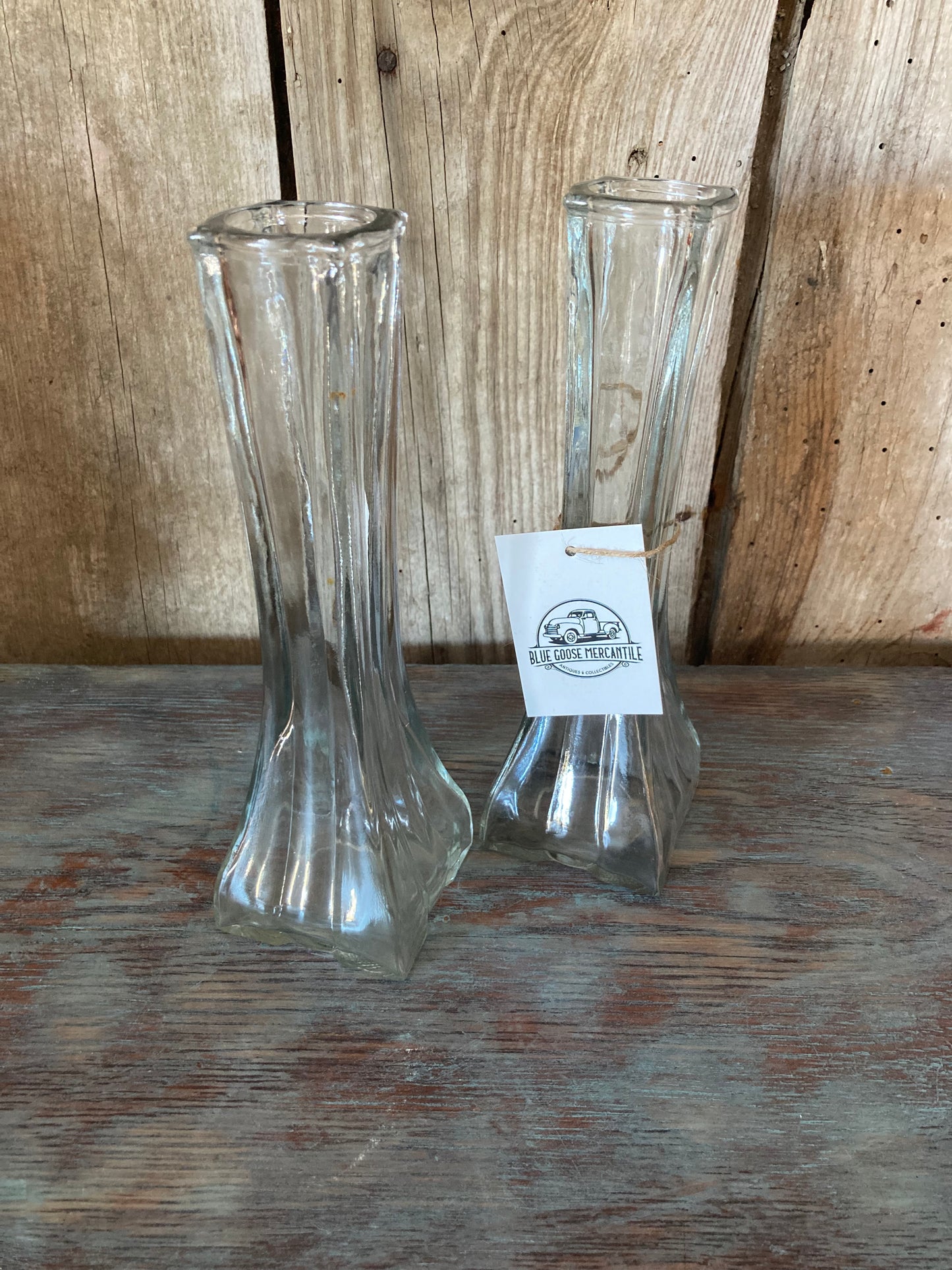 Clear Vases-square base