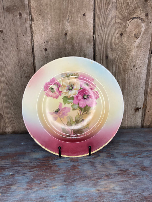 Floral Bavarian China Plate-pinks