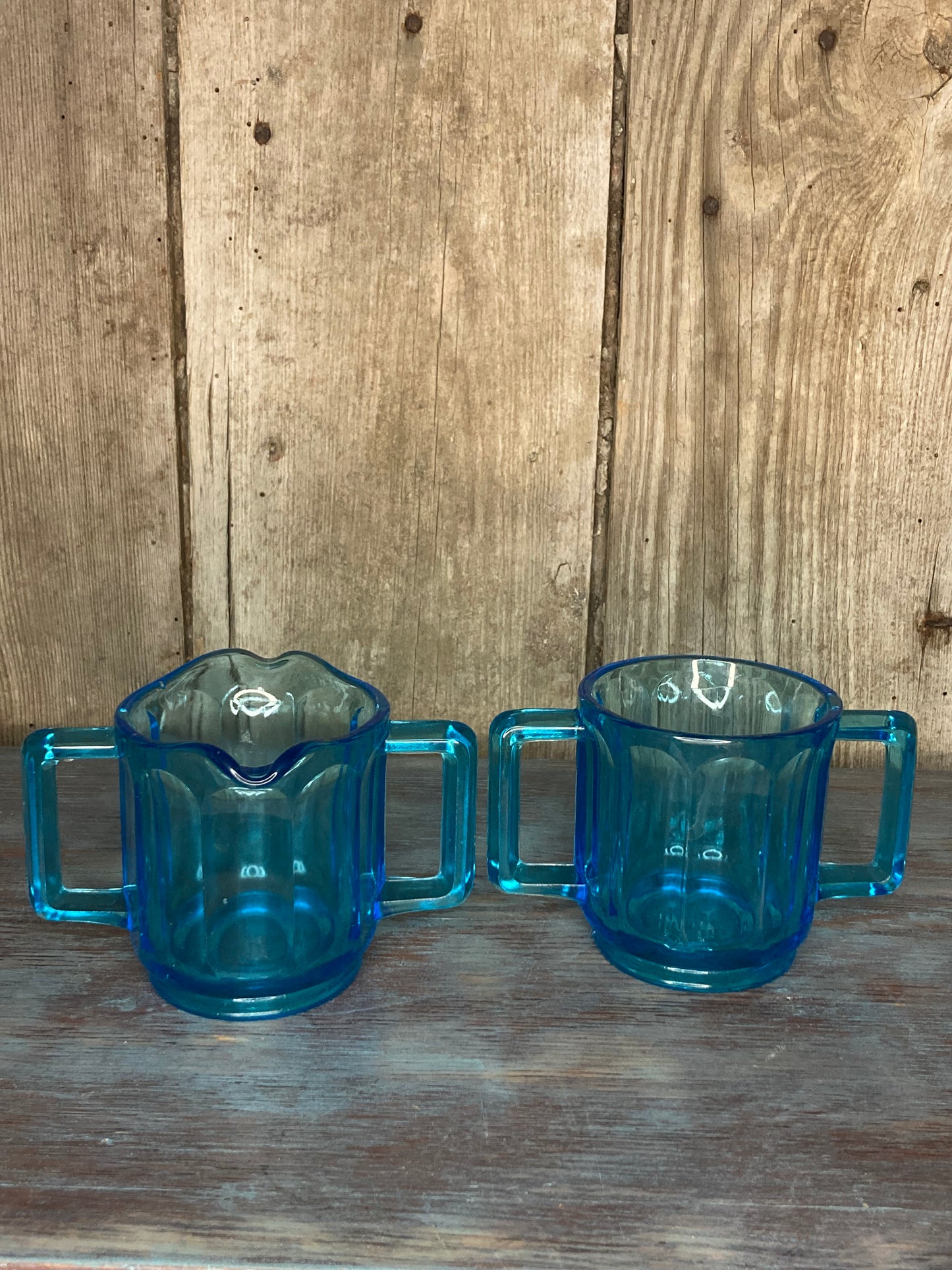 Indiana Blue Glass Creamer/Sugar