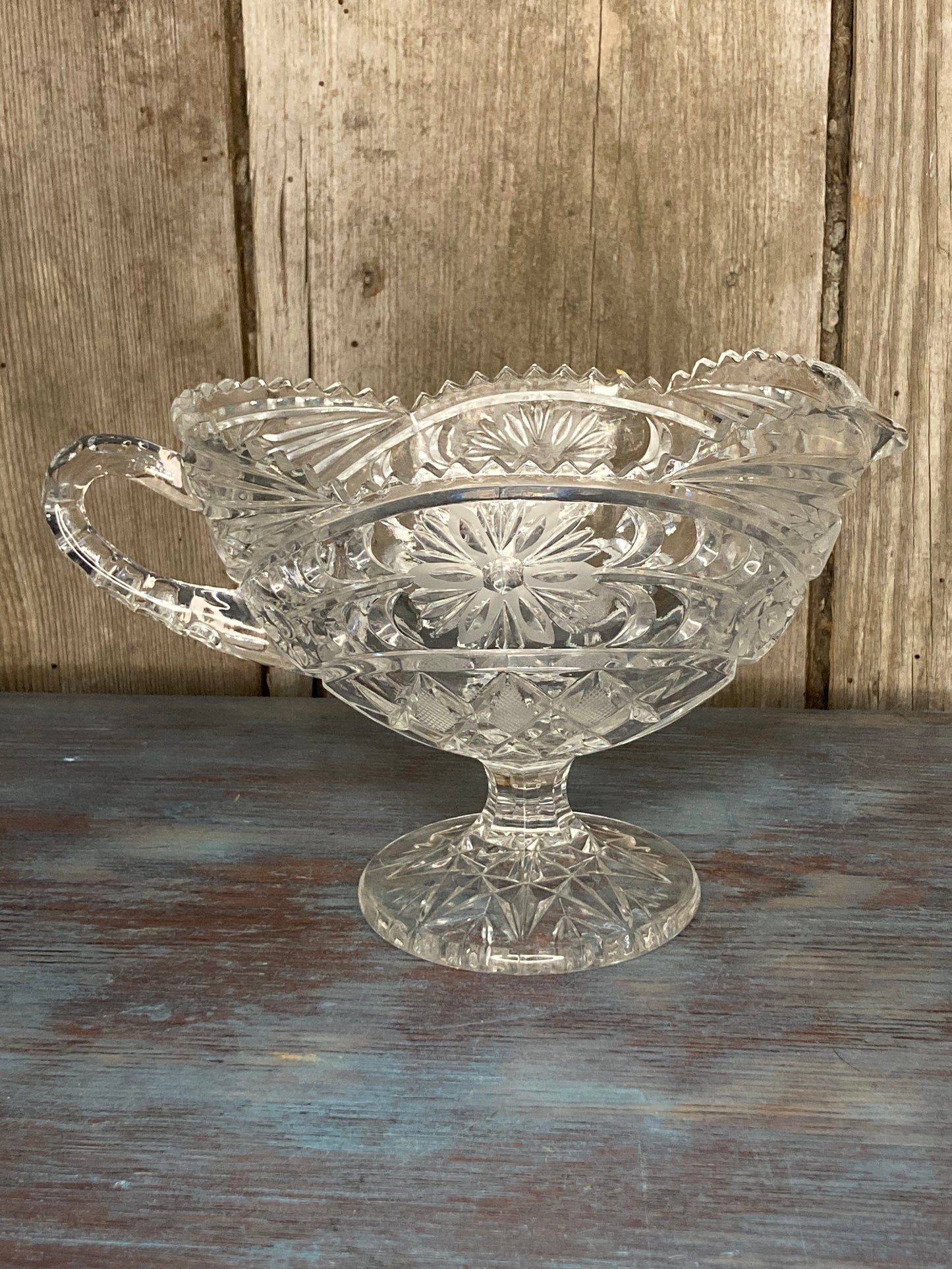 Cut Glass Gravy Boat