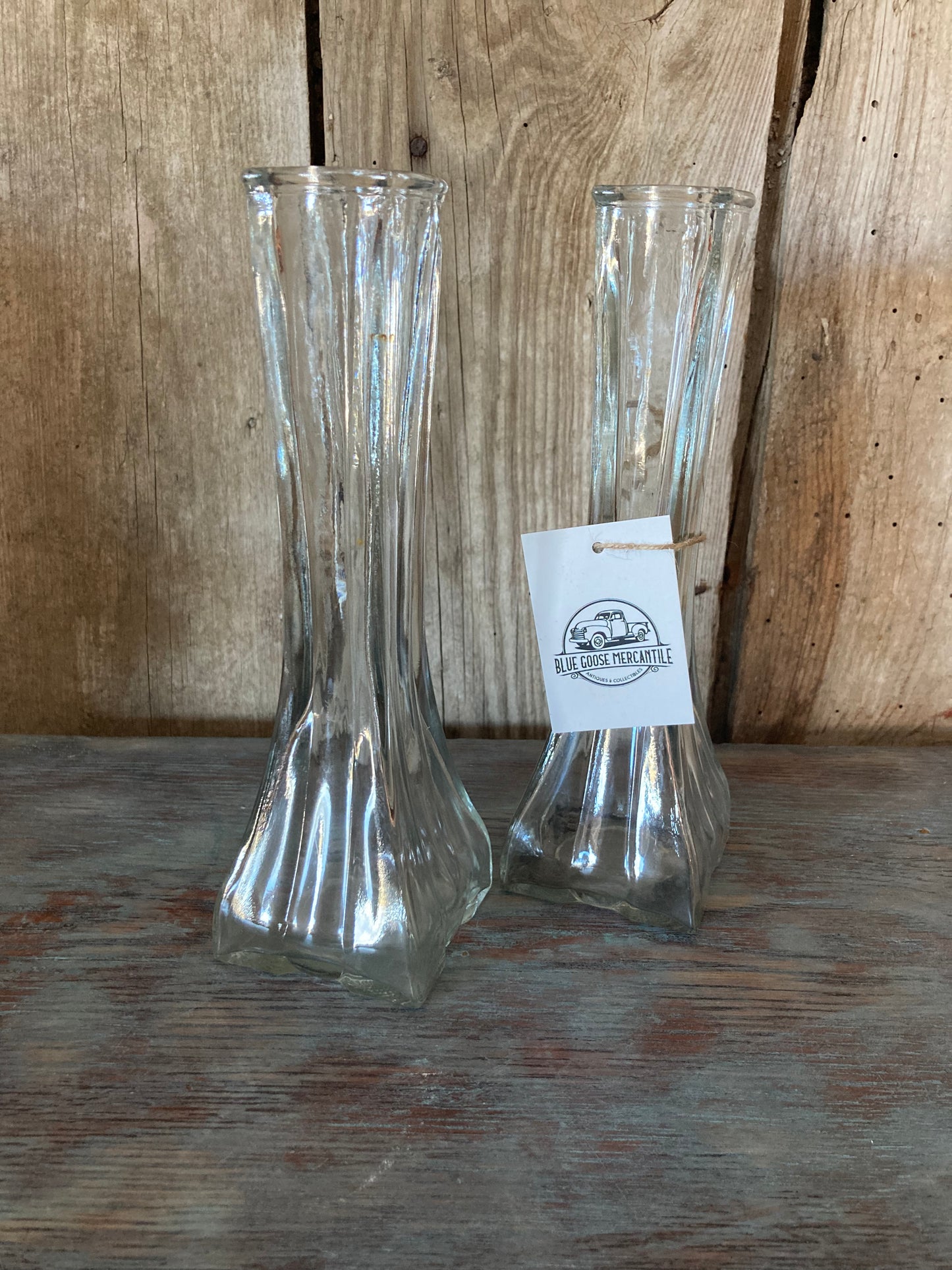 Clear Vases-square base