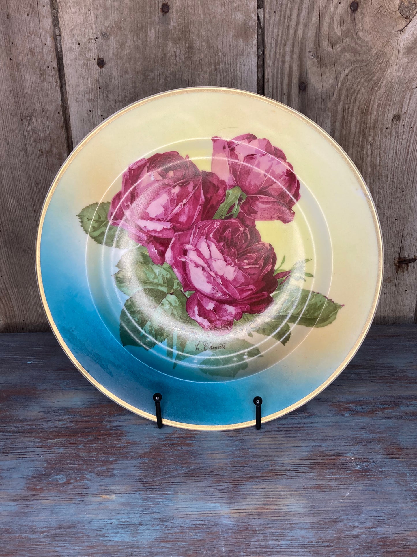 Floral Bavarian Plate-Blues