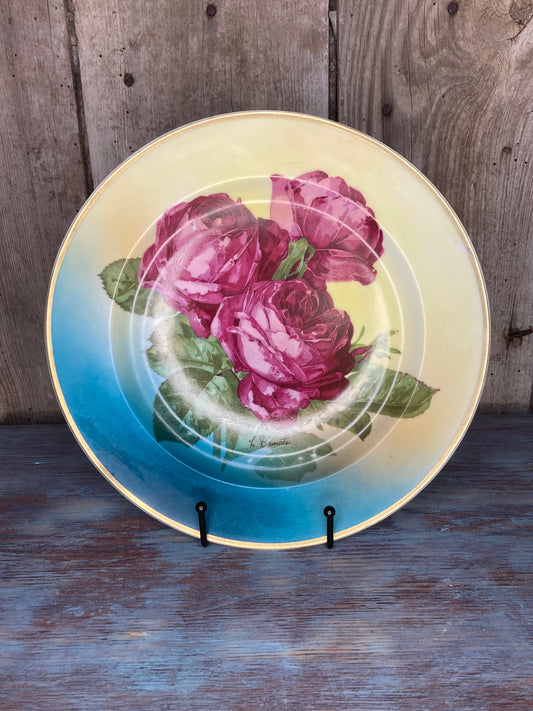 Floral Bavarian Plate-Blues